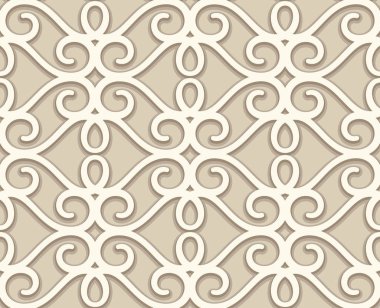 Vintage bej dantel doku, girdap dikişsiz desen