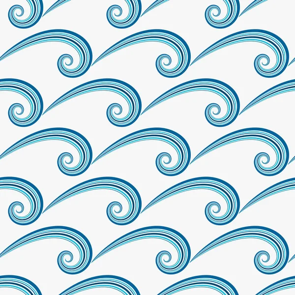 Abstract blue waves, seamless pattern — Stock Vector