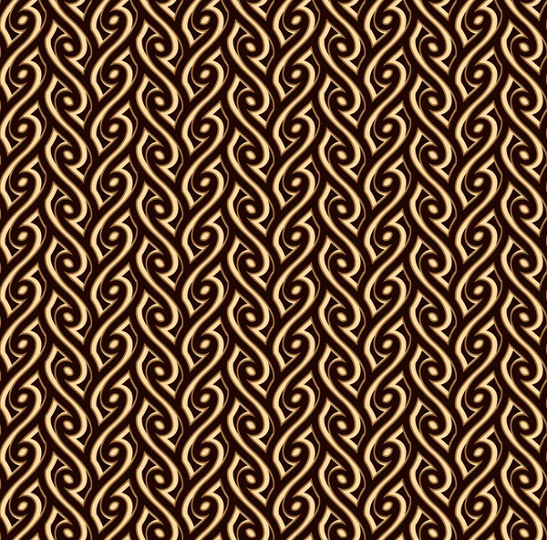 Vintage Gold Seamless Pattern Filigree Golden Background Swirly Ornate Texture — Stock Vector