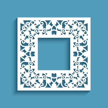 Square frame with cutout border pattern clipart