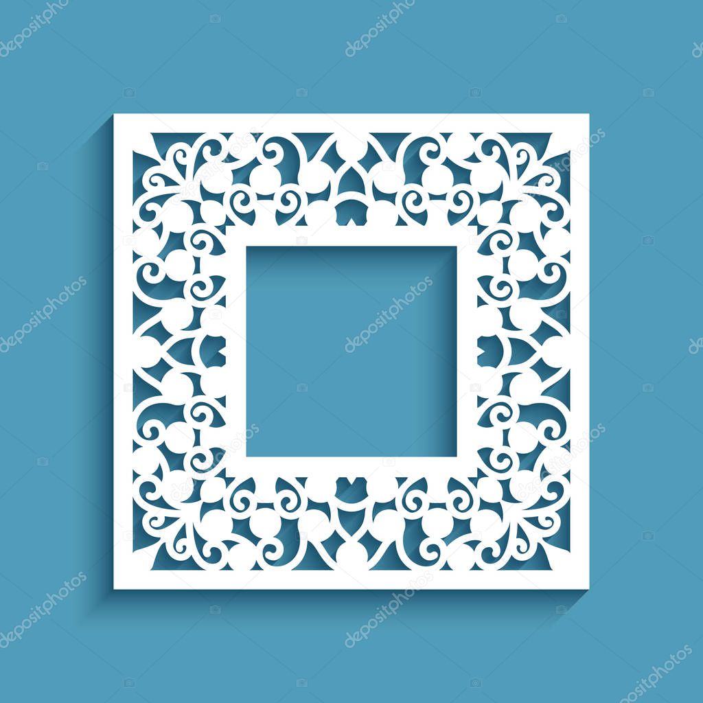 Square frame with cutout border pattern
