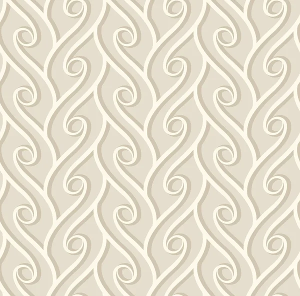 Vintage Nahtlose Muster Mit Lockigen Linien Ornamentaler Hintergrund Dezenten Beigen — Stockvektor