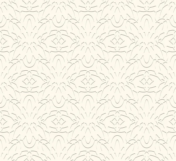 Fondo Ornamental Beige Vintage Textura Papel Relieve Patrón Sin Costuras — Vector de stock