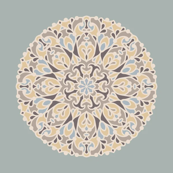 Patrón Redondo Vintage Antiguo Adorno Mandala Colores Pálidos Decoración Círculo — Archivo Imágenes Vectoriales