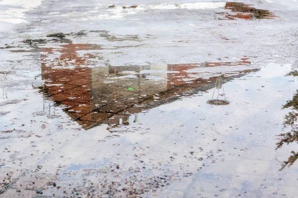 Reflection in a puddle. — Stock Photo, Image