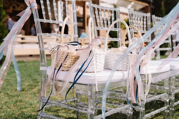 Wedding white chairs — Stock Photo, Image