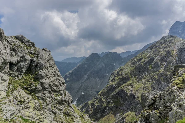 Kayalık dağ manzarası güzel mavi gökyüzü ile. Tatra Milli Parkı, Polonya, Avrupa. Güzellik Dünya.