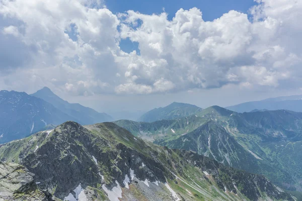 Rotsachtige Berglandschap Met Mooie Blauwe Hemel Tatra National Park Polen — Stockfoto