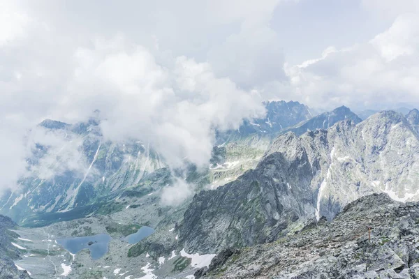 Munte Lac Cer Înnorat Parcul Național Tatra Polonia Europa Lumea — Fotografie, imagine de stoc