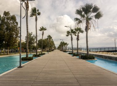 Paphos/Kıbrıs - Ocak 2019:View Paphos quay üzerinden.