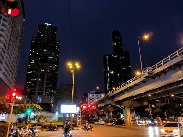 Μπανγκόκ Ταϊλάνδη Ιούνιος 2019 Μπανγκόκ Πόλη Νύχτα — Φωτογραφία Αρχείου