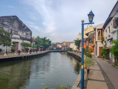Malacca, Malezya - 25 Haziran 2019: Güzel ve modern Malezya şehri Malacca