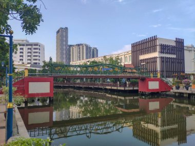 Malacca, Malezya - 25 Haziran 2019: Güzel ve modern Malezya şehri Malacca