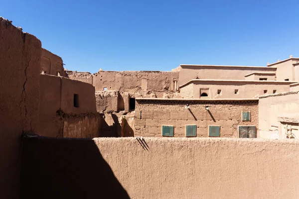 Buiten Modderbaksteen Kasbah Van Taourirt Ouarzazate Marokko Unesco Werelderfgoed — Stockfoto