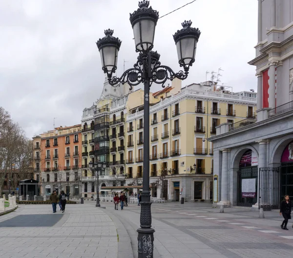 Madrid Spain Лютого 2020 Стара Вузька Вулиця Мадриді Іспанія Старий — стокове фото