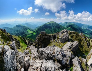 Vratna Vadisi Milli Parkı Mala Fatra, Slovakya, Europe, büyük Rozsutec Tepesi'nden görünümü.