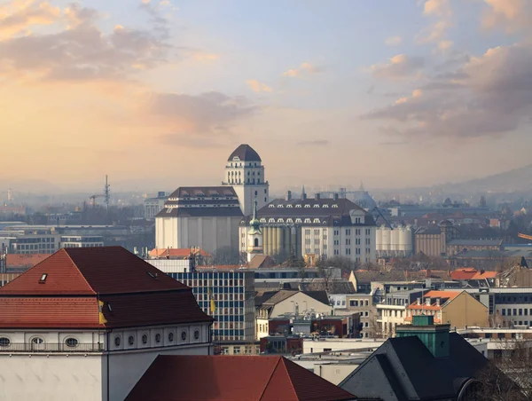 Prestigeobject Van Dresden Tijdens Zonsondergang Saksen Europa — Stockfoto