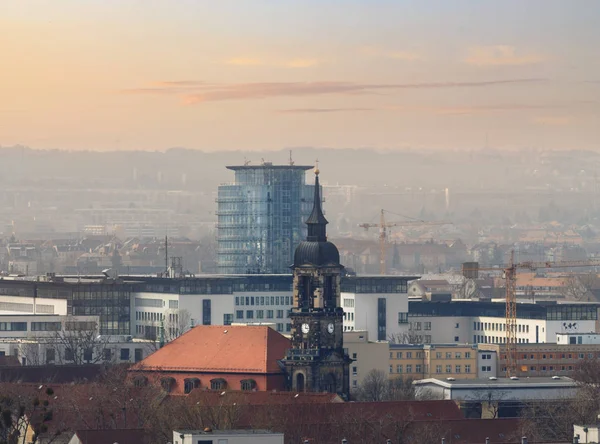Edifícios Altos Dresden Durante Pôr Sol Saxónia Europa — Fotografia de Stock