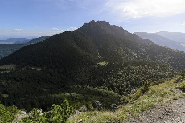 Gran Grande Colina Rozsutec Vista Desde Pequeña Colina Rozsutec Día —  Fotos de Stock