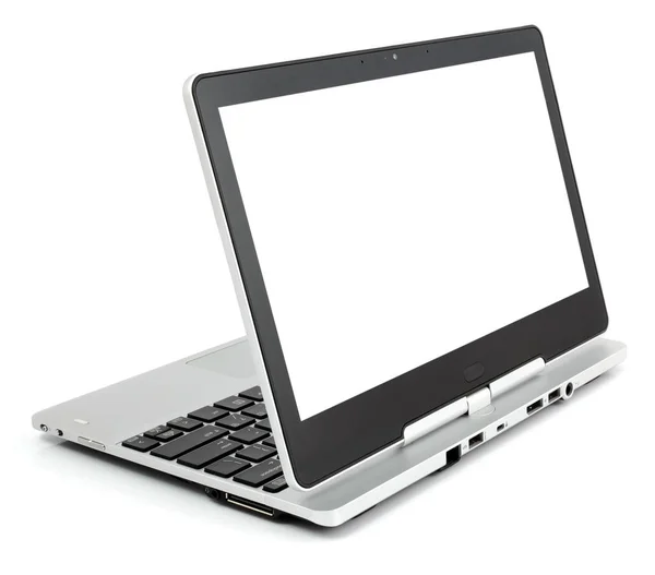 Multifuncional laptop-transformador com tela em branco — Fotografia de Stock