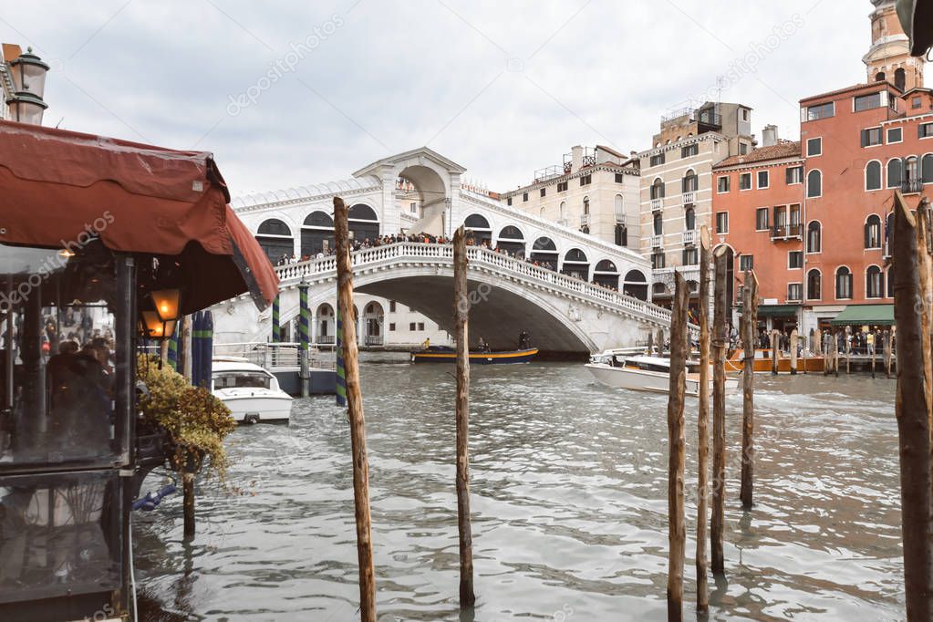 View on Rialto bridge in Venice.
