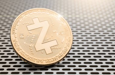 zcash, bilgisayar kafes arka planda. 