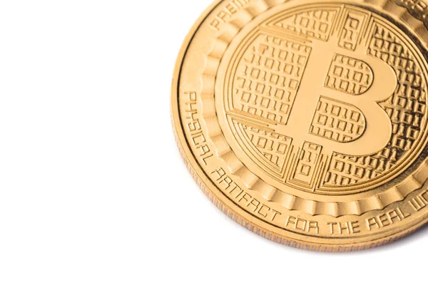 Cryptocurrency coin - Bitcoin, isolated on a white — Stock Photo, Image