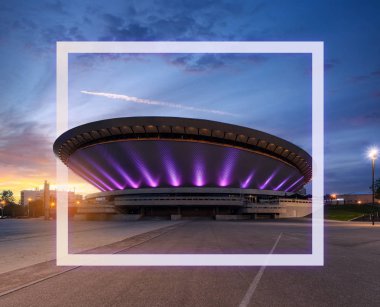 eski sity çerçeve ile olorfull kare