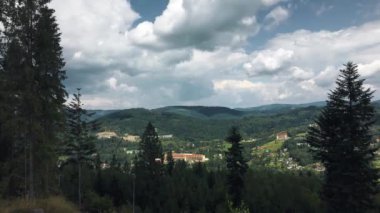 Wisla yakınlarındaki silezya beskids telesiyej timelapse