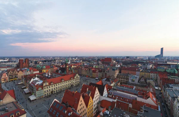 Widok na panoramę Wrocławia. Breslau — Zdjęcie stockowe