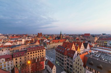 Wroclaw'ın hava görünümü panoraması. Breslau