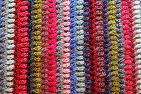 Motif Fond Créé Par Fil Crocheté Coloré Une Couverture Faite — Photo