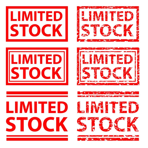 Vektorové Efekt Červené Razítko Omezené Zásoby Bílé Pozadí — Stock fotografie
