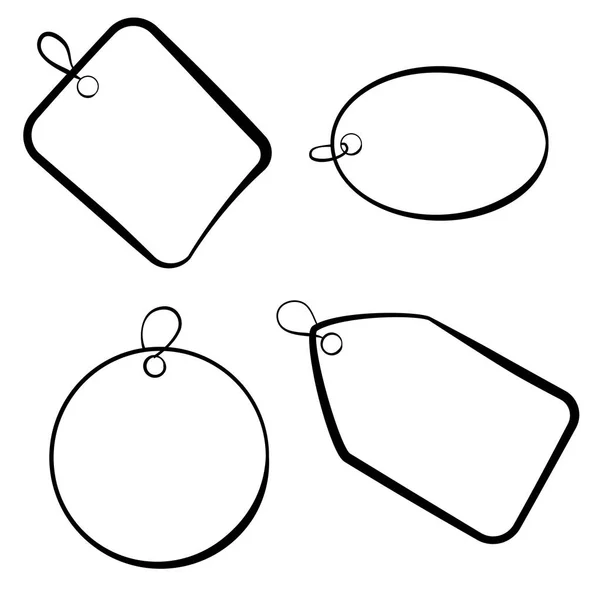 Vector Tag Rectangle Square Oval Circle Sketch — Stock Photo, Image