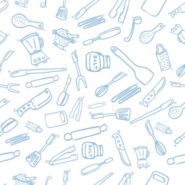 Basit vektör el çizmek kroki Dikişsiz desen Brown arka plan, yemek takımları, duvar kağıdı, fon, ambalaj kağıdı veya diğer