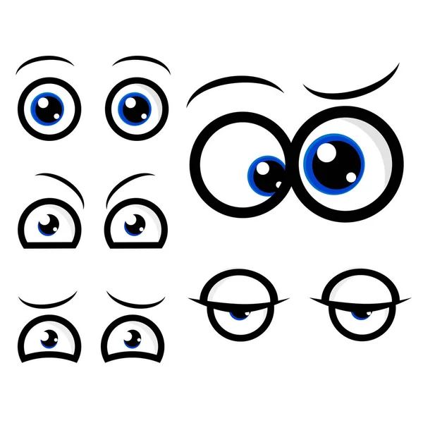 Five Different Eye Expression Curious Sleepy Anxious Eager Confuse Angry — Stock Photo, Image