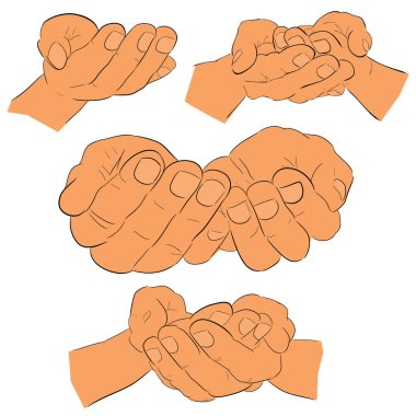 Sketchy 5 Stil Jest El, Almaya veya Bir Şey Vermeye Hazır