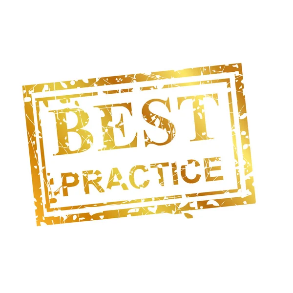 Best Practice Style Streifen Goldener Gummistempel — Stockfoto