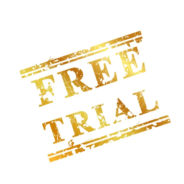 Free Trial Golden Grunge Rubber Stempel — Stockfoto
