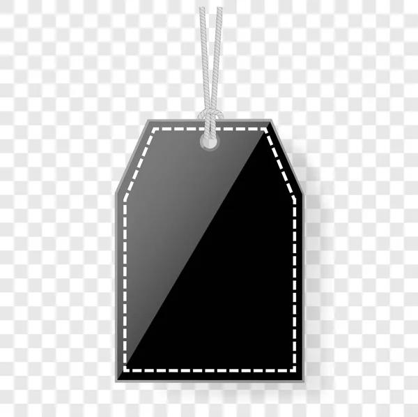 Απλό Διαφανές Ορθογώνιο Κενό Tag Μαλακή Σκιά Στο Φόντο Διαφανούς — Φωτογραφία Αρχείου