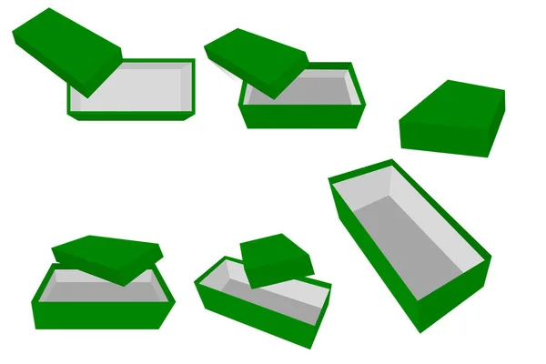 Plantilla Simple Del Vector Del Bosquejo Del Dibujo Mano Caja — Archivo Imágenes Vectoriales