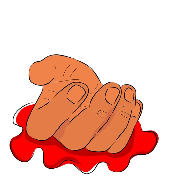 Conceptual Simple Vector Hand Draw Sketch Illustration Victims Criminal Blooding - Stok Vektor