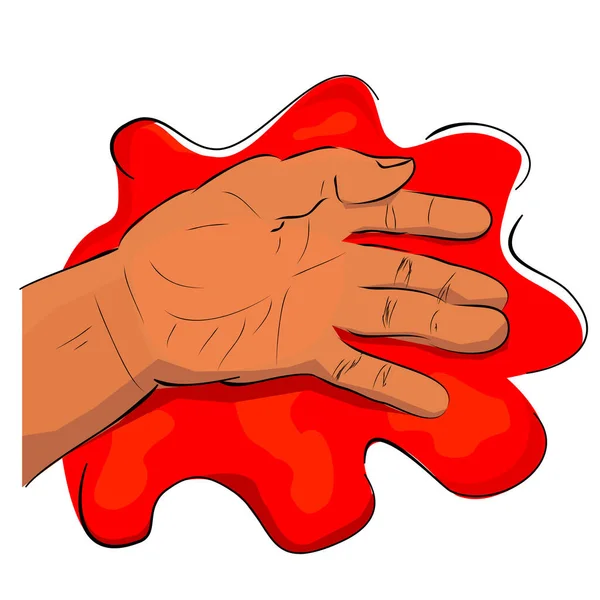 Conceptual Simple Vector Hand Draw Sketch Illustration Victim Criminal Blooding — стоковий вектор