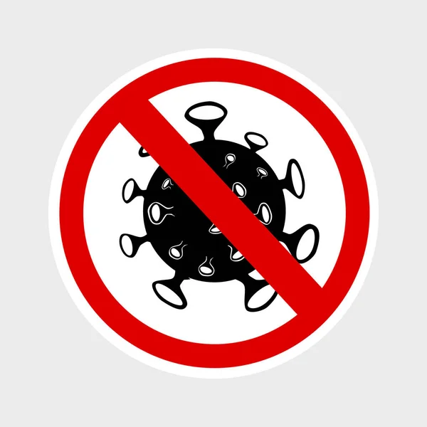 Simple Cutting Sticker Vector Warning Prohibited Sign Virus Including Covid — Stock Vector