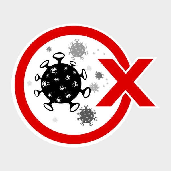 Signe Interdit Virus 02A — Image vectorielle