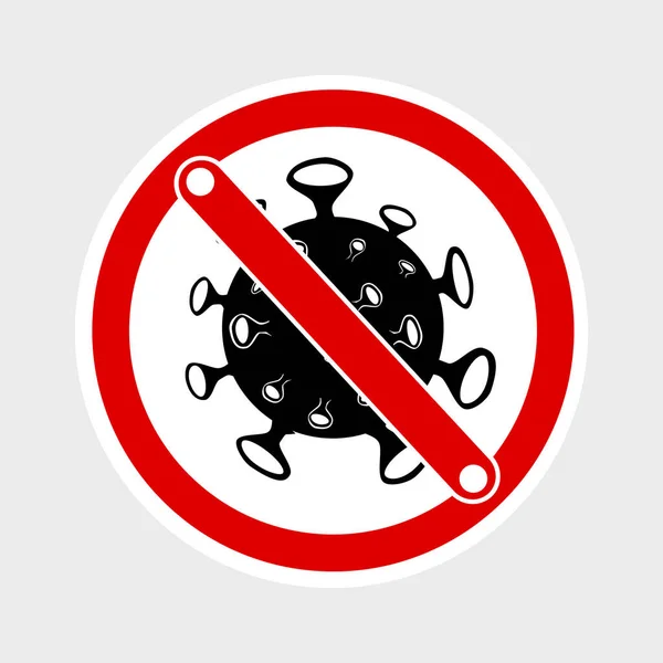 Simple Cutting Sticker Vector Warning Prohibited Sign Virus Including Covid — Stock Vector