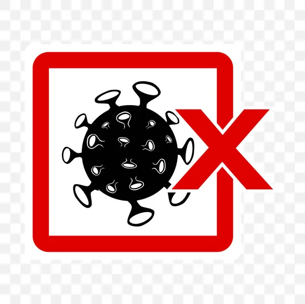 Simple Cutting Sticker Vector Warning Prohibited Sign Virus Including Covid — стоковий вектор