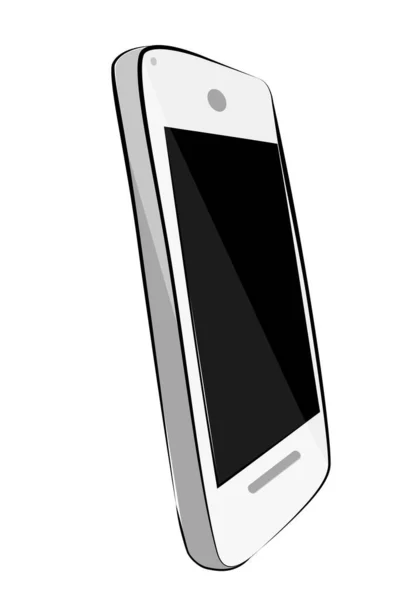 Dessin Main Simple Croquis Couleur Plate Brillant Vecteur Blanc Smartphone — Image vectorielle