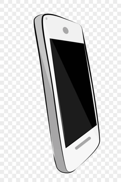 Simple Hand Draw Sketch Flat Color Shining Vector White Smartphone — 스톡 벡터