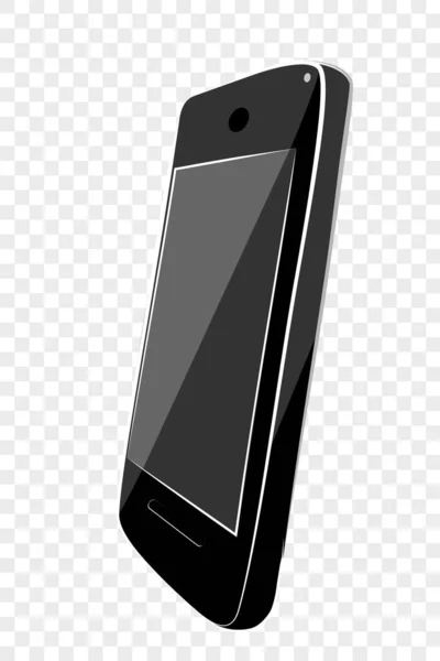 Dibuje Mano Simple Sketch Color Plano Brillante Vector Negro Smartphone — Vector de stock